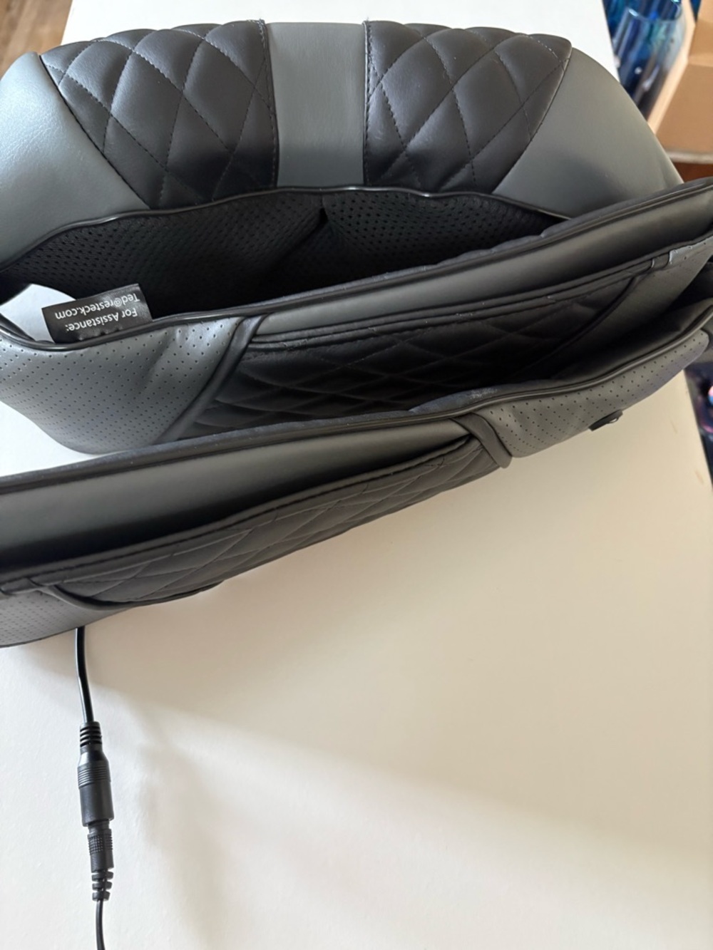 Black Quilted Electronic Back Massager - Unbranded